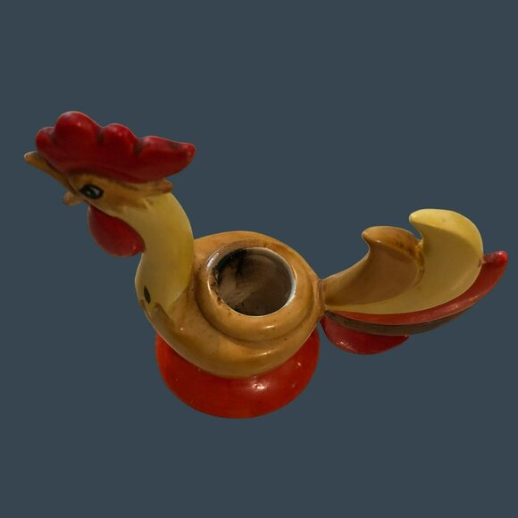 Holt Howard Japan Vintage Rooster Candle Holder 60s Orange Yellow - Picture 3 of 7